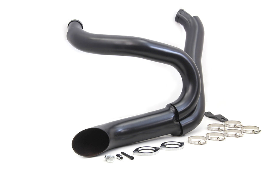 Black 2 into 1 exhaust lake style header pipes are designed to look like the hot rod side exhausts with 12mm oxygen sensor bungs