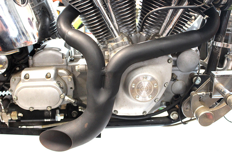 Lakester 2 Into 1 Exhaust System Black For Harley-Davidson 2007-Up