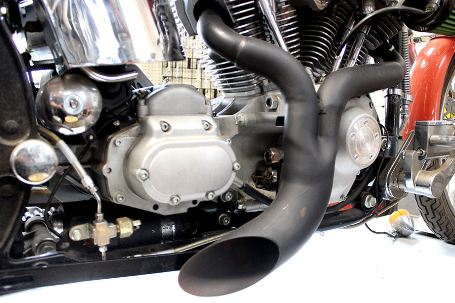 Lakester 2 Into 1 Exhaust System Black For Harley-Davidson 2007-Up