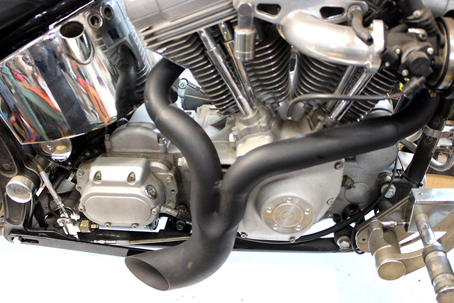 Lakester 2 Into 1 Exhaust System Black For Harley-Davidson 2007-Up