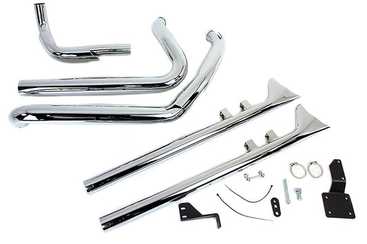 Fishtail True Dual Complete Exhaust Kit For Harley-Davidson Touring 2010-2016