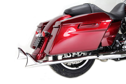 Straight Fishtail Exhaust Muffler Set Chrome For Harley-Davidson Touring M8