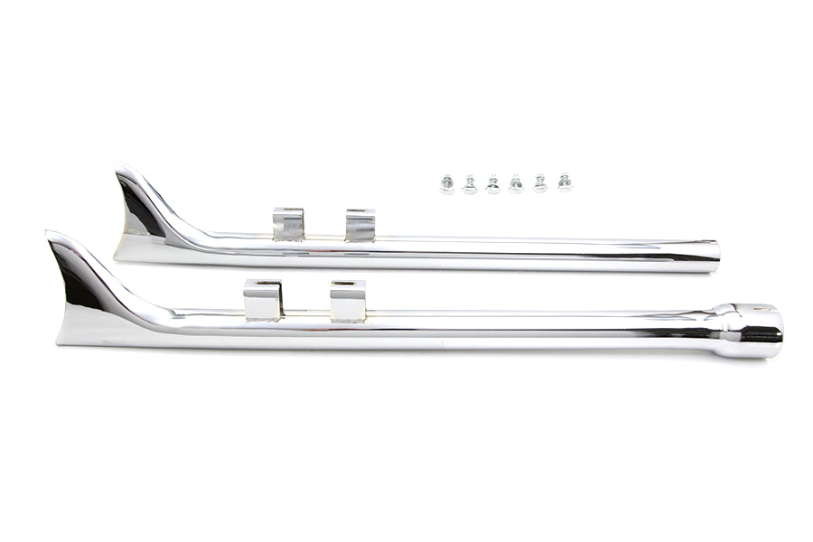 Straight Fishtail Exhaust Muffler Set Chrome For Harley-Davidson Touring M8