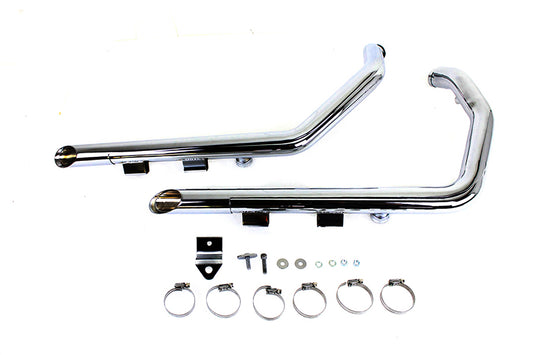 Drag Pipe Exhaust Kit Chrome For Harley-Davidson Sportster 2014 and Later