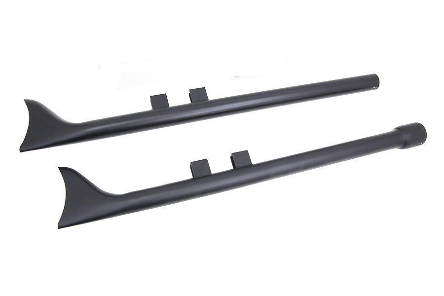 36" Straight Fishtail Slip-On Exhaust Set Black For Harley-Davidson Touring M8