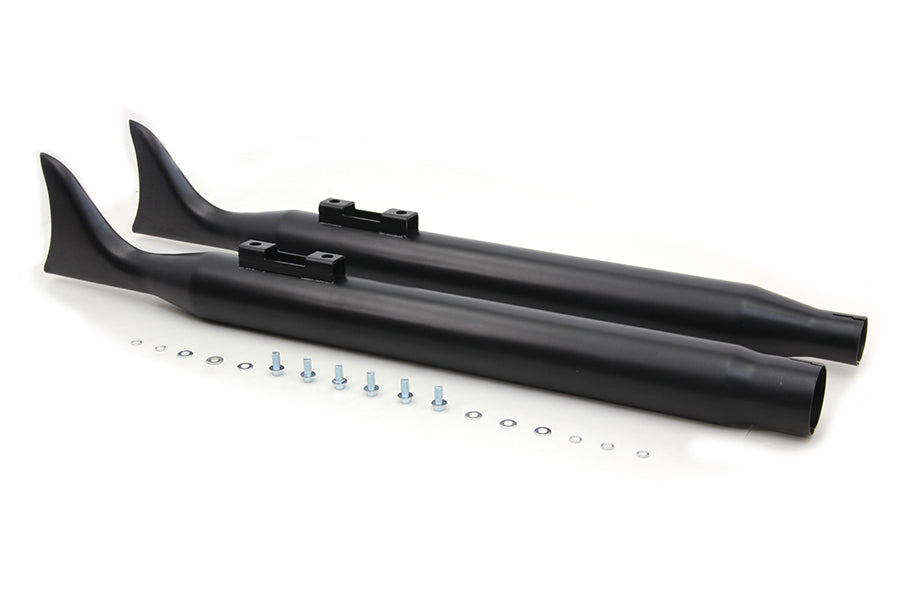Black Fishtail Schalldämpfer-Set für Harley-Davidson Touring Milwaukee Eight M8