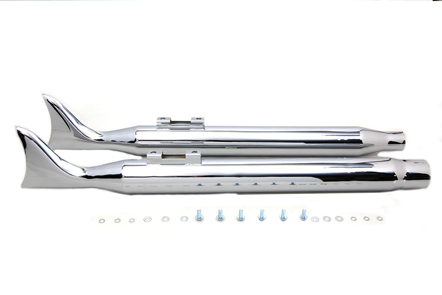 Chrome Fishtail Muffler Set For Harley-Davidson Touring Milwaukee Eight M8