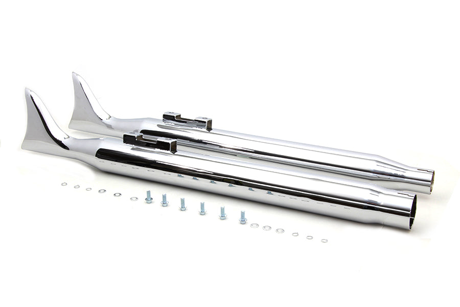 Juego de silenciador de cola de pez cromado para Harley-Davidson Touring Milwaukee Eight M8