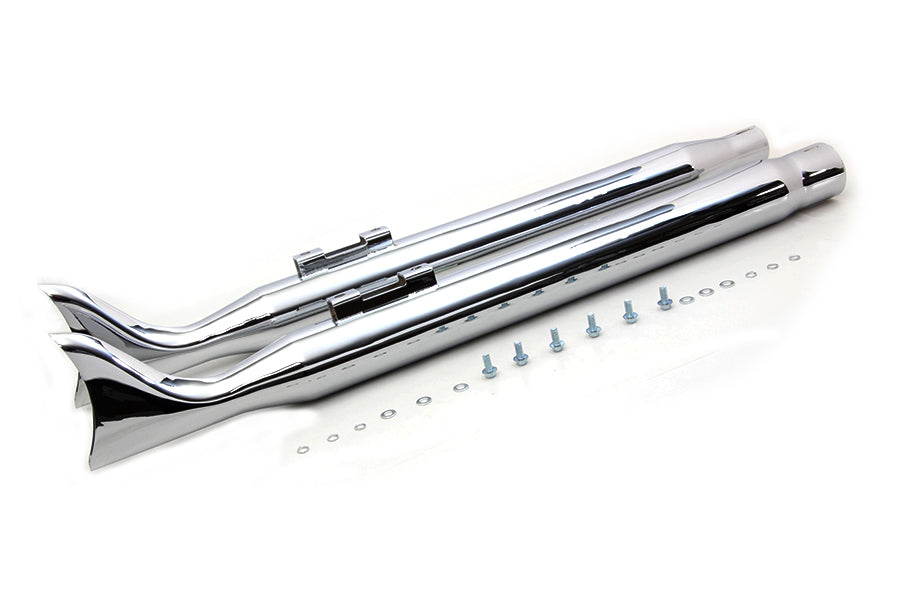 Chrome Fishtail Muffler Set For Harley-Davidson Touring Milwaukee Eight M8