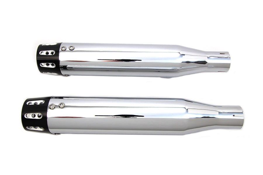 Chrome Tapered Revolver Tip Muffler Set For Harley-Davidson Sportster