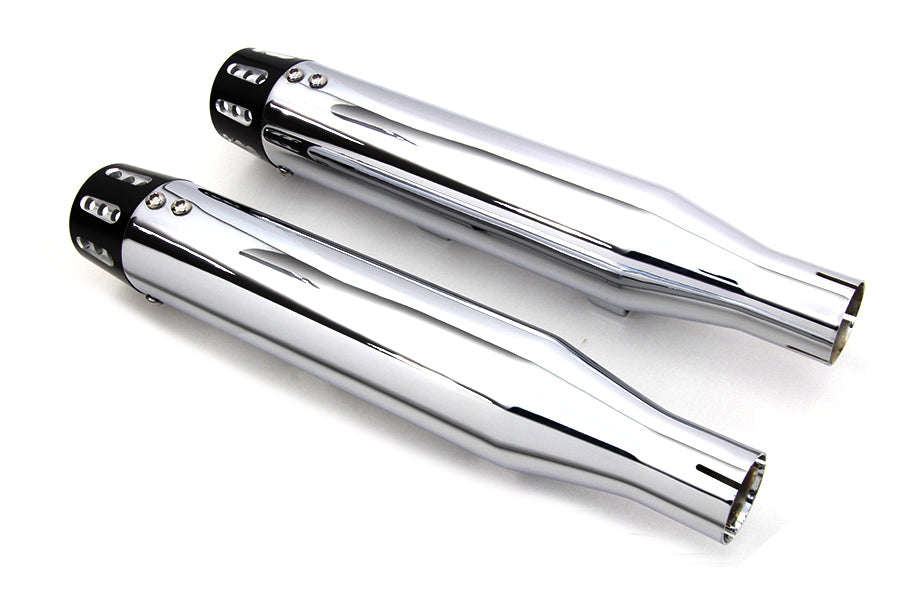 Chrome Tapered Revolver Tip Muffler Set For Harley-Davidson Sportster