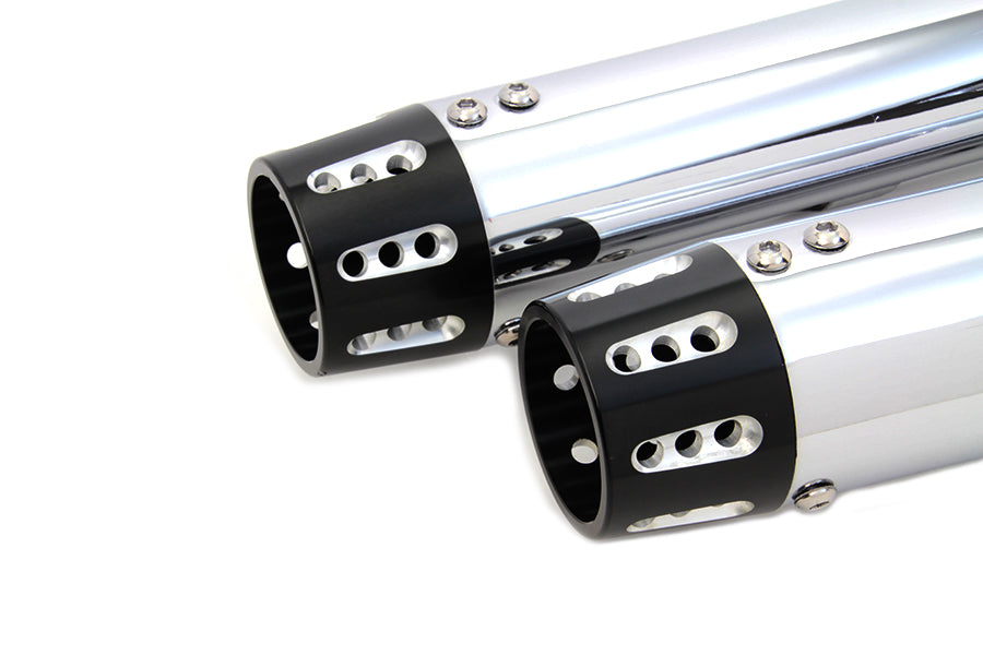Chrome Tapered Revolver Tip Muffler Set For Harley-Davidson Sportster