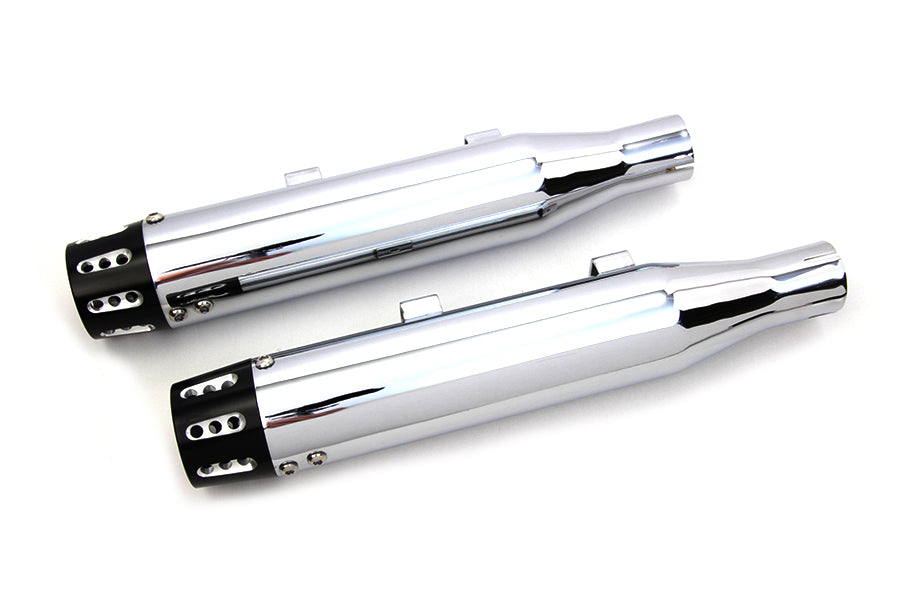 Chrome Tapered Revolver Tip Muffler Set For Harley-Davidson Sportster