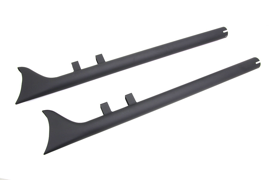 33" Straight Fishtail Exhaust Set Black For Harley-Davidson Touring 1995-2016