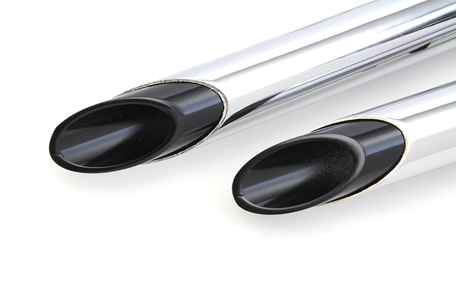 Drag Pipe Exhaust Set With Black Slash Tips For Harley-Davidson Sportster 83-03