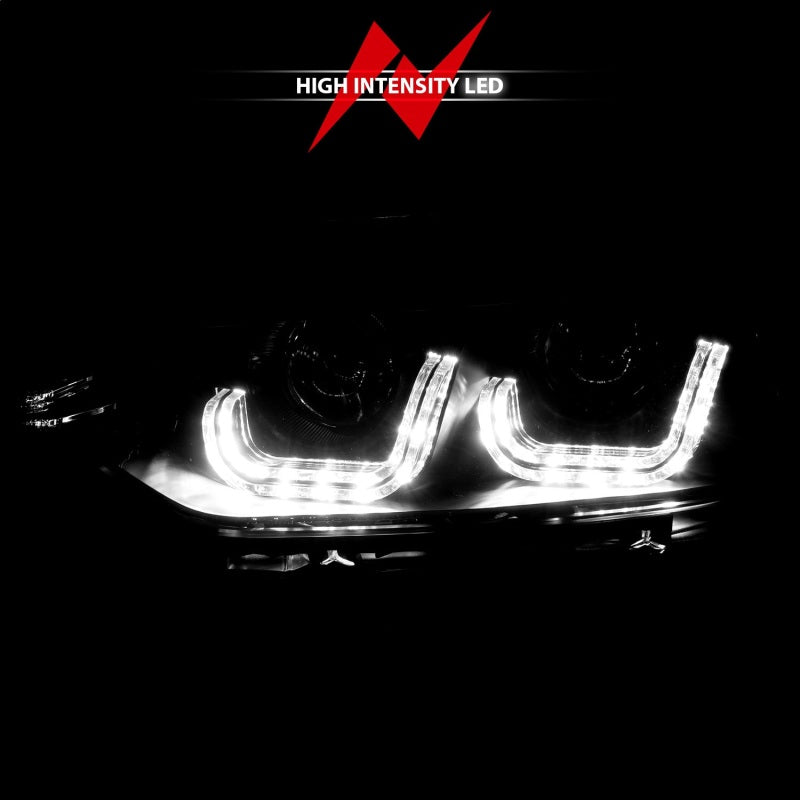 ANZO 2012-2015 BMW 3er-Reihe Projektorscheinwerfer mit U-Bar, Schwarz