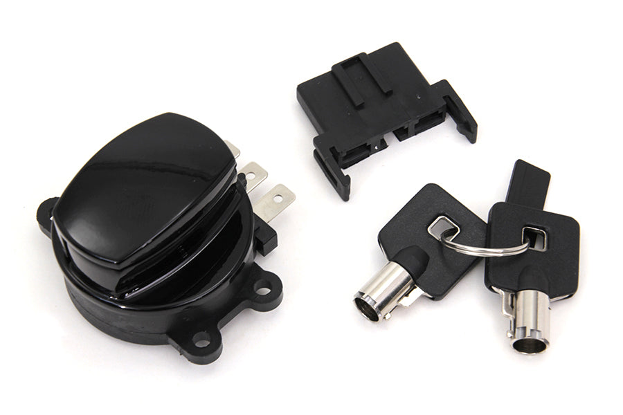 Black Fat Bob Style Ignition Key Switch For Harley-Davidson 1993-2013