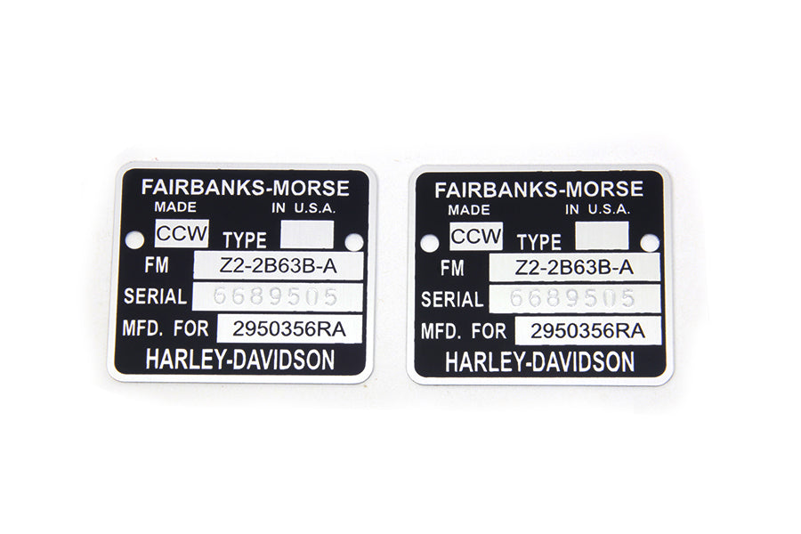 Magneto Name Tag Set For Harley-Davidson Sportster XLCH 1959-1970