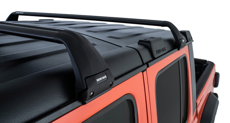 Rhino-Rack 07–22 Jeep Wrangler JK/JL 4-Türer Hardtop Vortex SG 2-Stangen-Dachgepäckträger – Schwarz