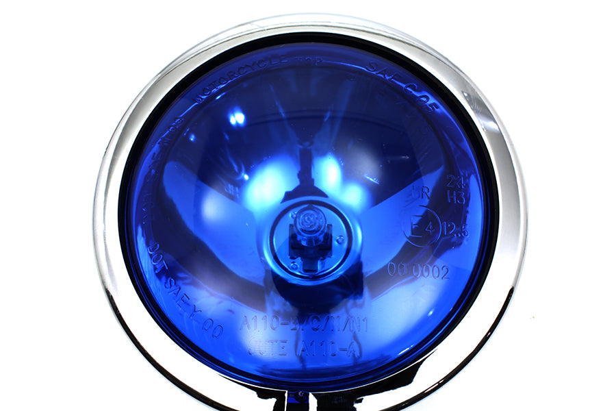 Police Blue Pursuit Spotlamp Set For Harley-Davidson 1964 And Later
