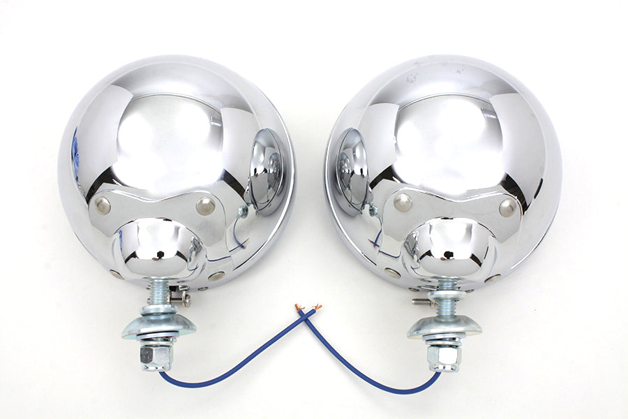 Police Blue Pursuit Spotlamp Set For Harley-Davidson 1964 And Later