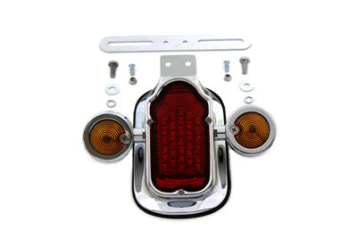 LED Tombstone Tail Lamp Assembly With Bullet Turn Signals For Harley-Davidson