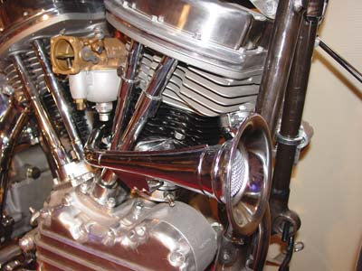 12V Trumpet Style Horn Kit For Harley-Davidson Panhead & Shovelhead 1949-1984