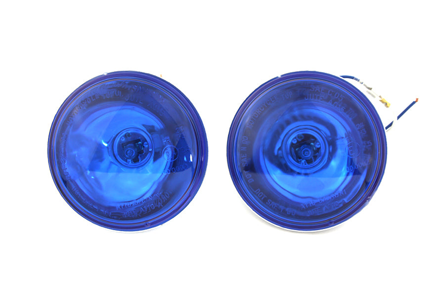 4-1/2" Blue Pursuit Spotlamp Passing Lamp Bulb Set For Harley-Davidson Police