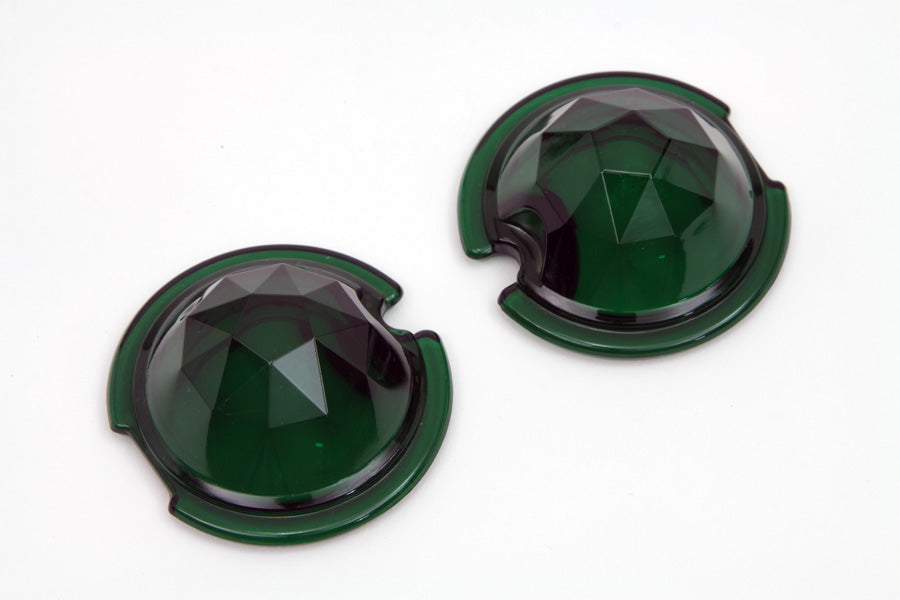 Green Bullet Rücklichtglas Set facettiert für Harley-Davidson 1949-1985