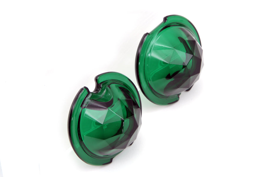 Green Bullet Rücklichtglas Set facettiert für Harley-Davidson 1949-1985