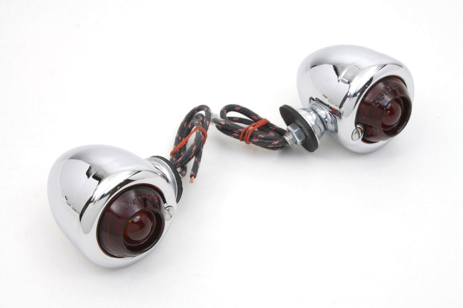 Pair Of Licensed Guide 6V DH-49 Bullet Marker Lamp For Harley-Davidson 1941-1984