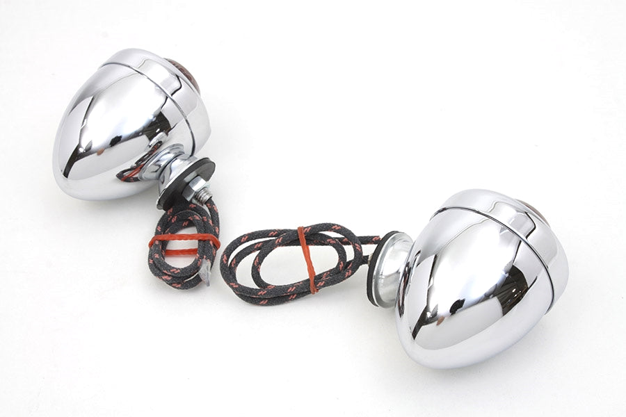 Pair Of Licensed Guide 6V DH-49 Bullet Marker Lamp For Harley-Davidson 1941-1984
