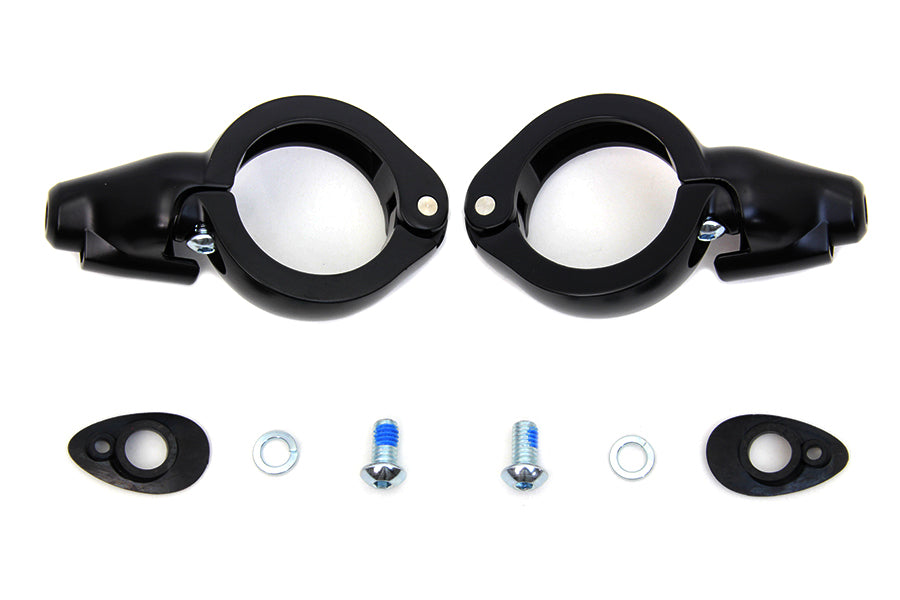 49mm Forks Black Front Turn Signal Relocation Kit For Harley-Davidson