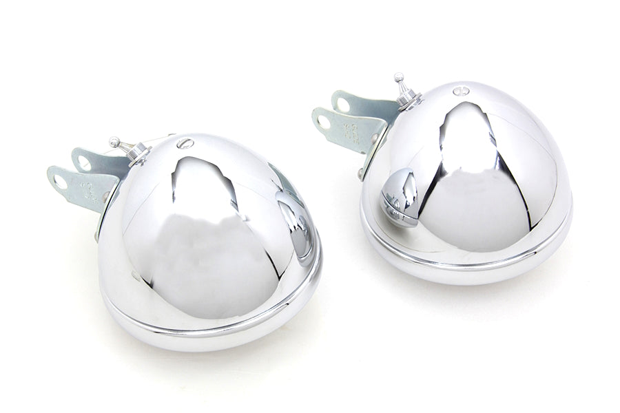 6-Volt-Replik-Chrom-Führungsscheinwerfersatz für Harley-Davidson 1938–1957