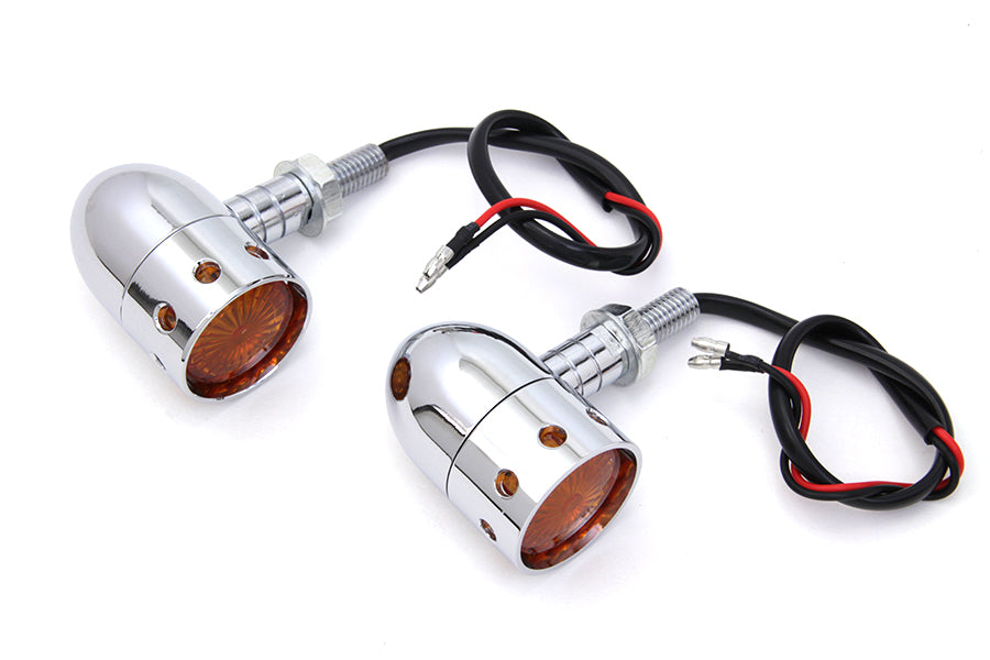 Chrome Bullet Marker Lamp Set For Harley-Davidson