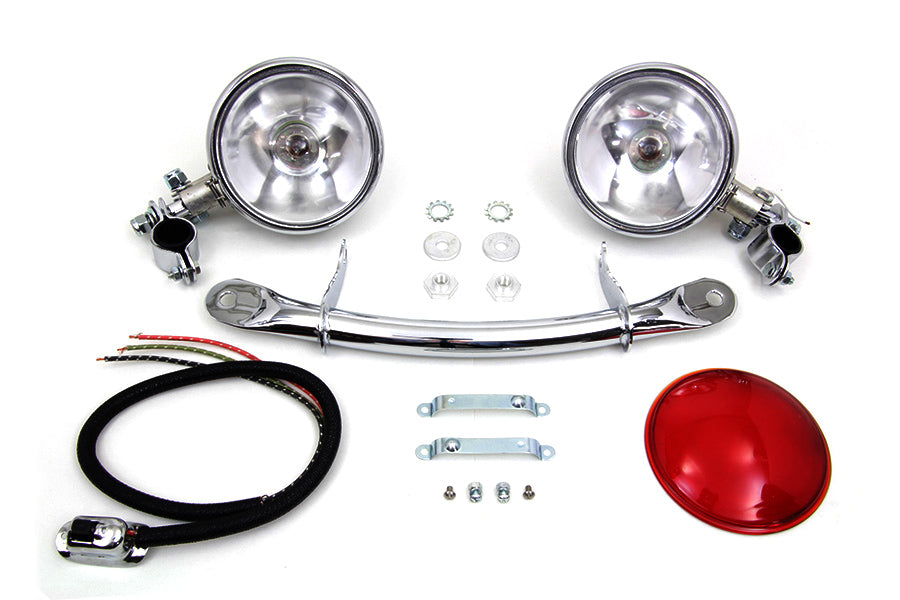Chrome Springer Fork Spotlamp Kit For Harley-Davidson 1936-1957