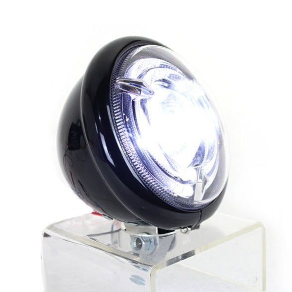 Faro delantero LED estilo Bates de 5-3/4" negro para Harley-Davidson