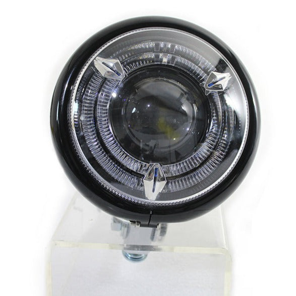 Faro delantero LED estilo Bates de 5-3/4" negro para Harley-Davidson