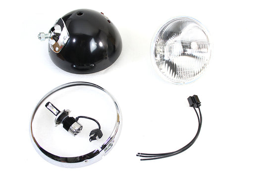 7" LED Headlamp Black For Harley-Davidson Panhead 1949-1959