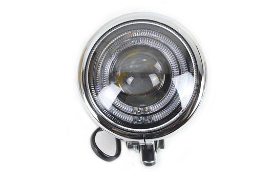 5-3/4" Bates Style LED Headlamp Chrome For Harley-Davidson