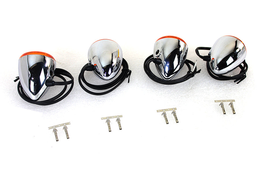 LED-Blinker-Set im Mini-Torpedo-Stil mit gelben Gläsern für Harley-Davidson