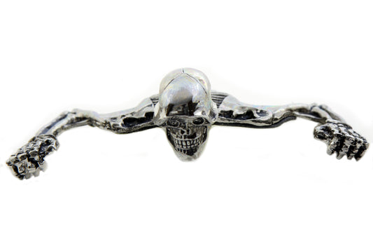 7" Headlamp Visor Ornament Skull Type Chrome For Harley-Davidson