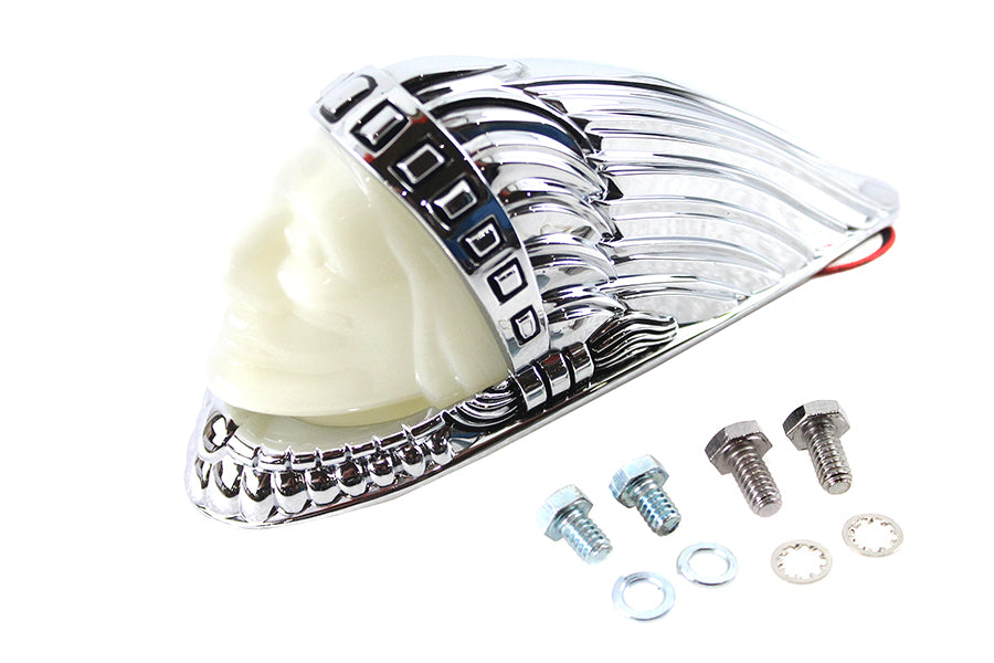 Indian Head Fender Ornament Chrome With Light