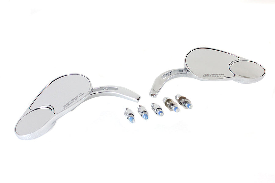 Chrome Split Vision Round Mirror Set For Harley-Davidson