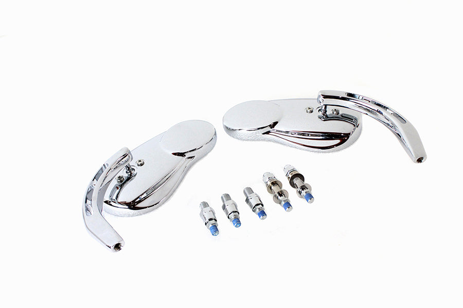 Chrome Split Vision Round Mirror Set For Harley-Davidson