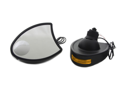 Fairing Mirror Set Black Wit LED For Harley-Davidson Touring 1996-2010