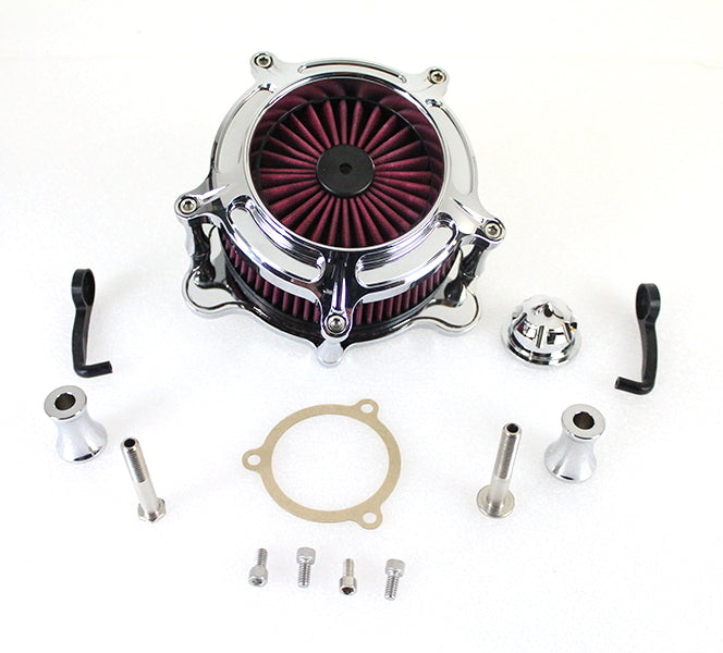 Chrome Turbine Air Cleaner Kit For Harley-Davidson 1993-2017