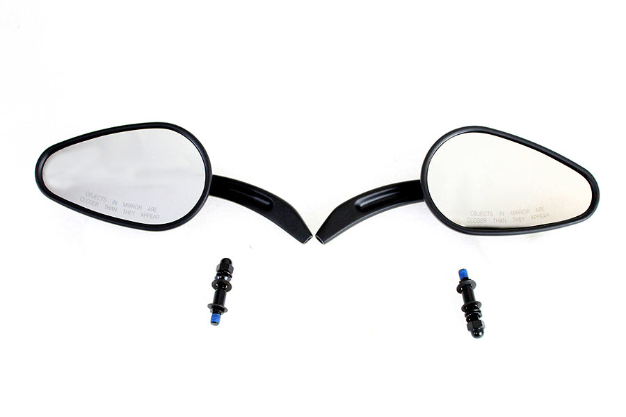 Bullet Mirror Set Black Billet For Harley-Davidson