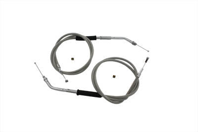 42.32" Stainless Steel Throttle Idle Cable Set For Harley-Davidson S&S Carburetor