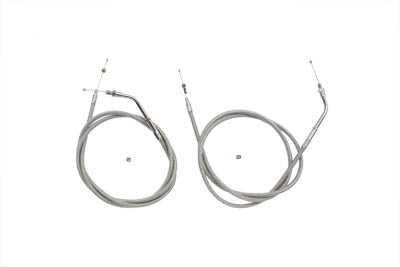 54-3/8" Stainless Steel Throttle Idle Cable Set For Harley-Davidson S&S Carburetor